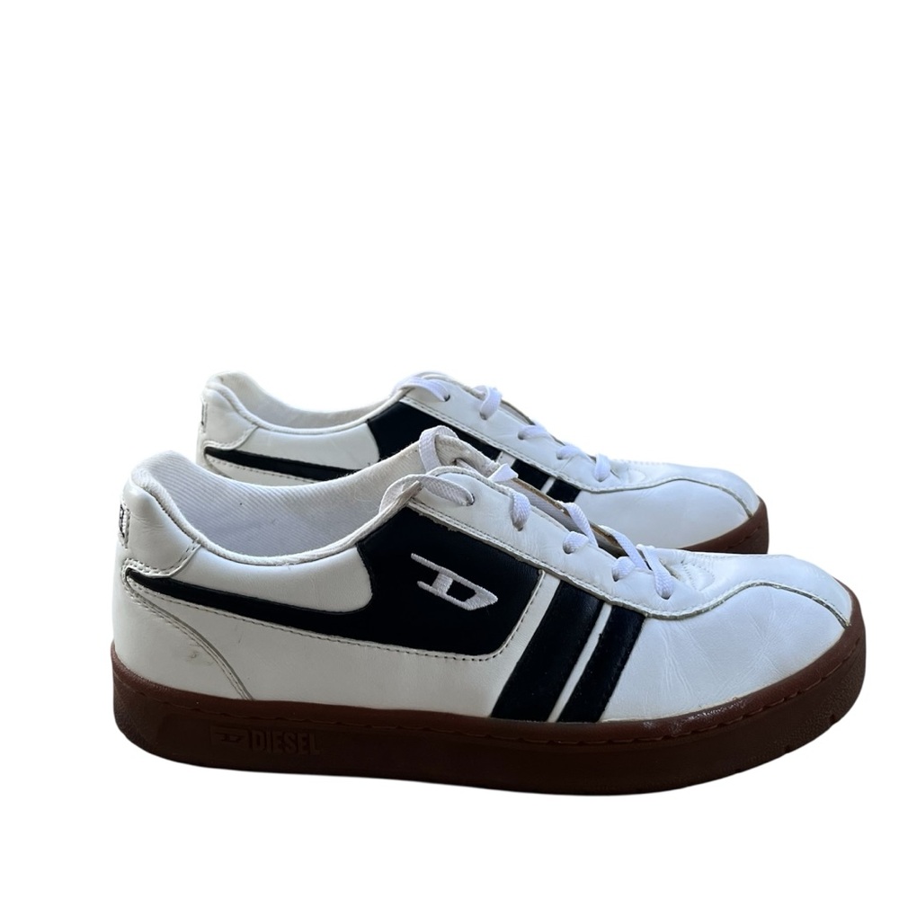Vintage Diesel Priority Sneakers – White Black Leather Retro Low-Tops Men’s 7.5 - Picture 2 of 10
